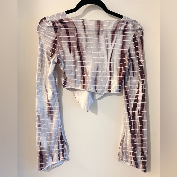 Party Crop Top with Flounce sleeve - Picture 4 of 4